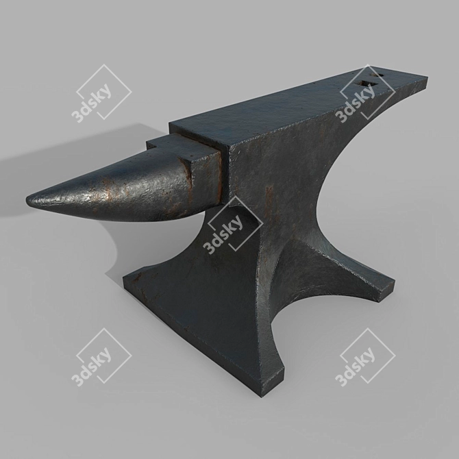 Heavy-Duty Steel Anvil 3D model image 1