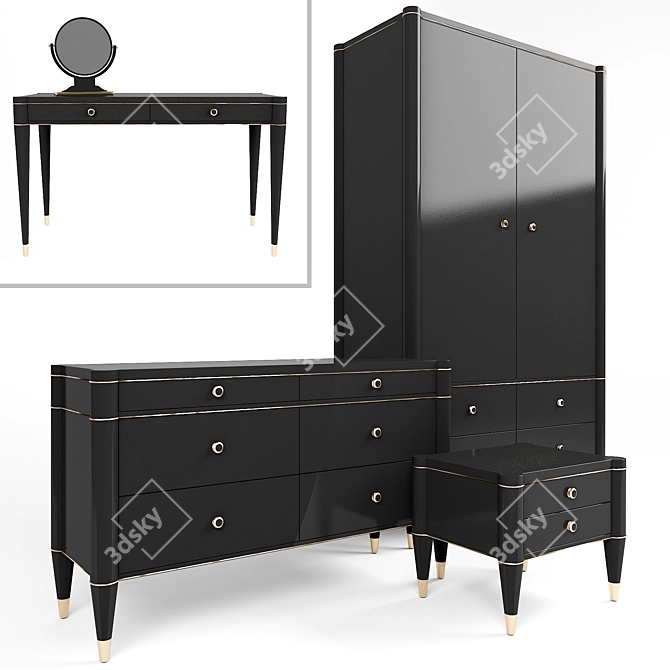 Modern Bedroom Furniture Set 3D model image 1