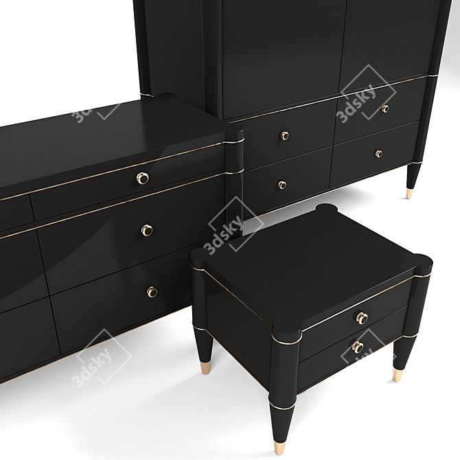 Modern Bedroom Furniture Set 3D model image 2