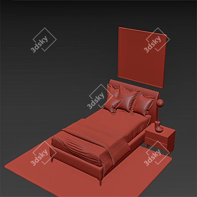 Andes Deco Bed - Elegant and Stylish Awakening 3D model image 3