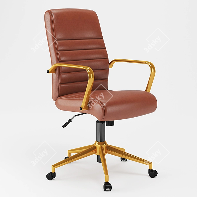 Baldwin Mid-Back Faux Leather Office Chair 3D model image 1