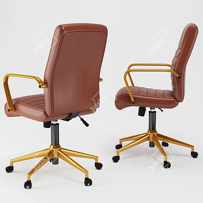 Baldwin Mid-Back Faux Leather Office Chair 3D model image 2