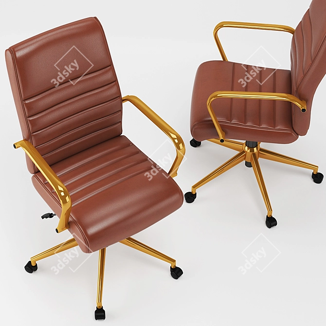 Baldwin Mid-Back Faux Leather Office Chair 3D model image 3