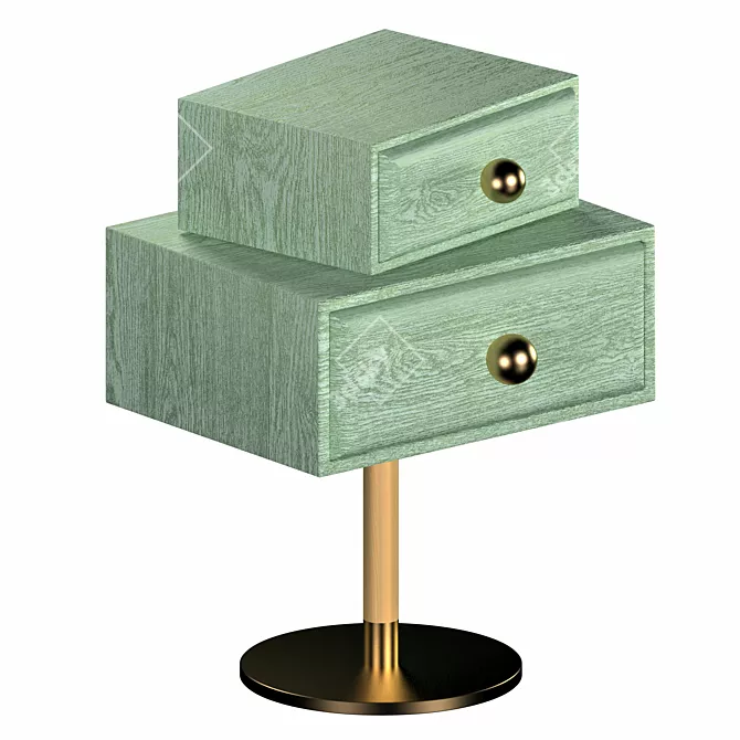 Vibrant Green Nightstand: Maisondada Stand 3D model image 1