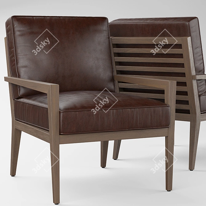 Luxury Leather Armchair: PB Andrew 3D model image 1