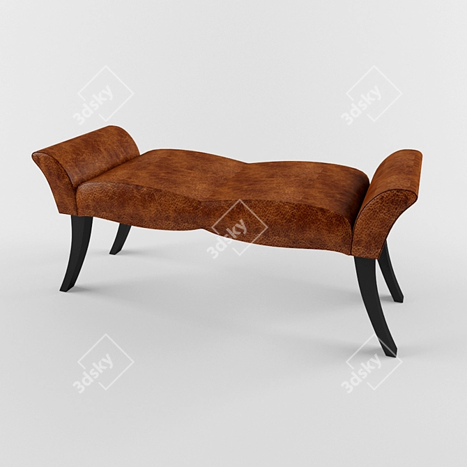 Elegant Leather Bench: Modern & Stylish 3D model image 1