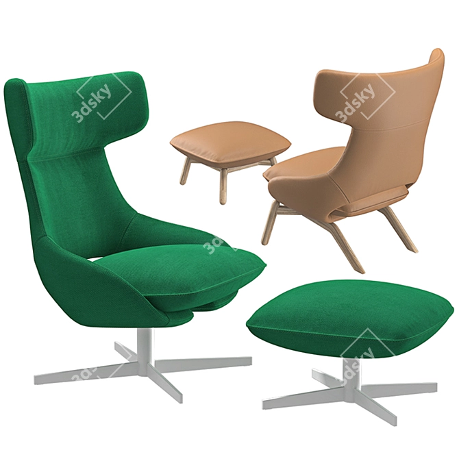 Modern Kalm Armchair: Realistic Model 3D model image 1