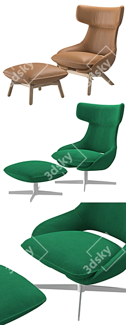 Modern Kalm Armchair: Realistic Model 3D model image 2