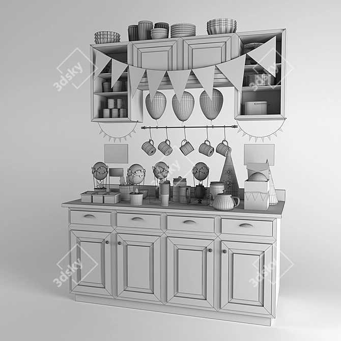 Elegant Shelf Decor 3D model image 3
