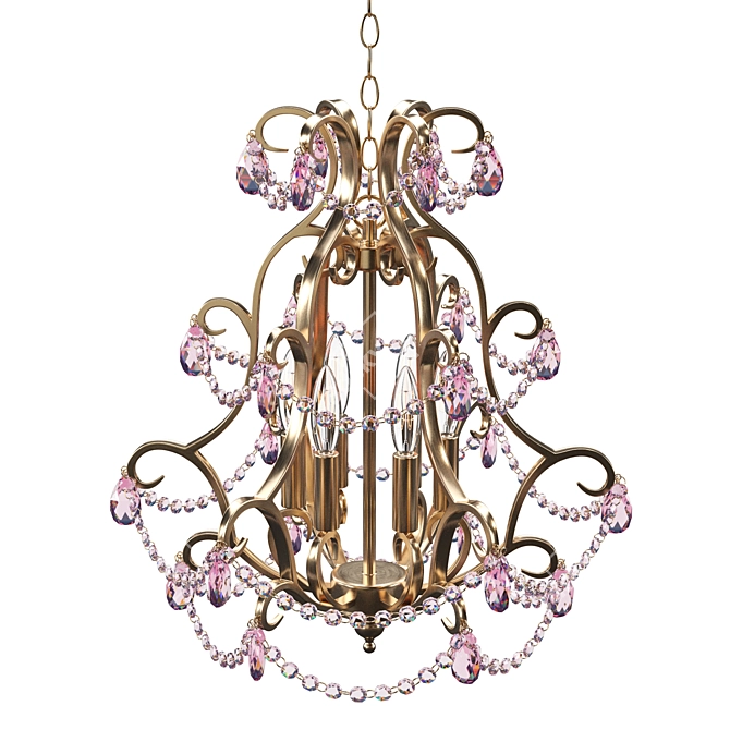 Golden Twilight Crystal Chandelier 3D model image 1