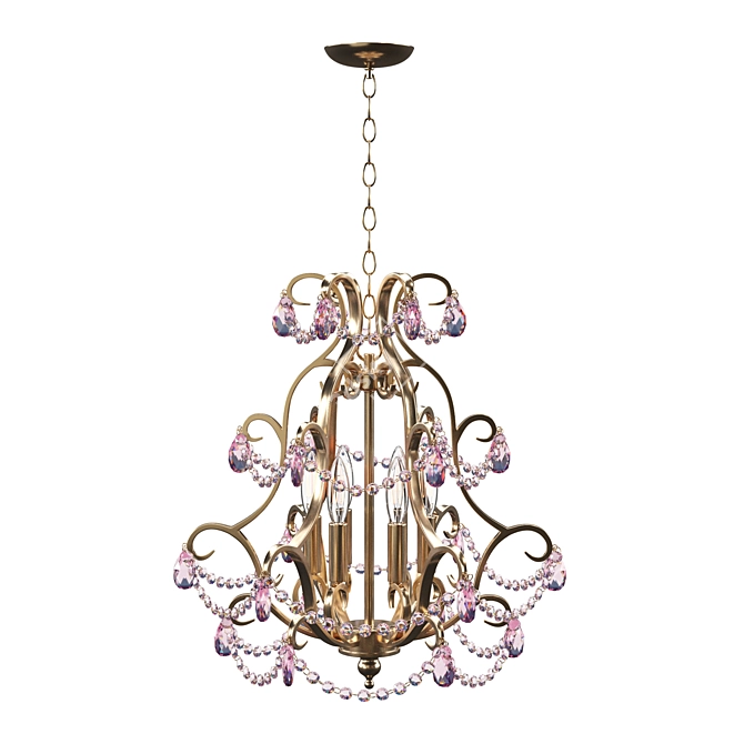 Golden Twilight Crystal Chandelier 3D model image 2