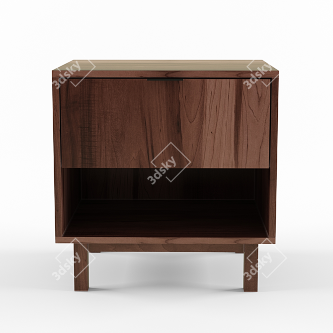 Modern Walnut Belmont End Table 3D model image 2