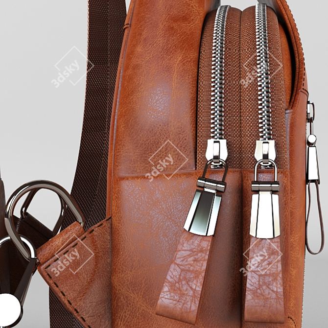 Yuan Fan Leather Bag: Stylish and Functional 3D model image 2