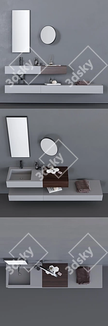 Cielo Modulo Washbasin: Sleek Design & Easy Installation 3D model image 2