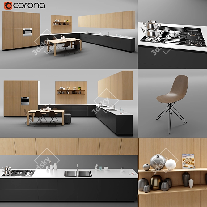 Poliform Twelve Kitchen: Modern Elegance Embodied 3D model image 1