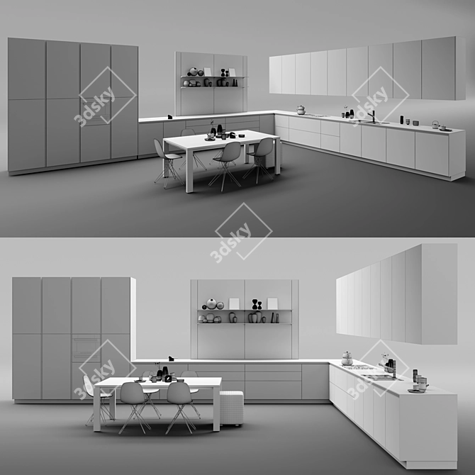 Poliform Twelve Kitchen: Modern Elegance Embodied 3D model image 3