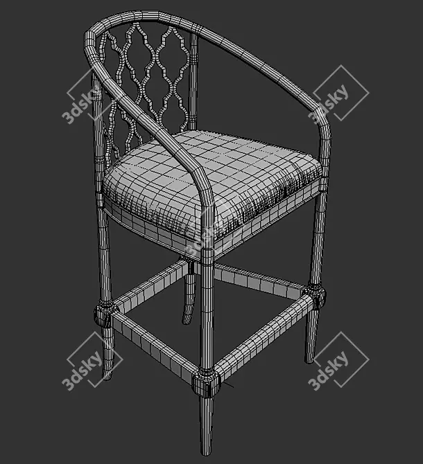 Modern Geometric Barstool 3D model image 2