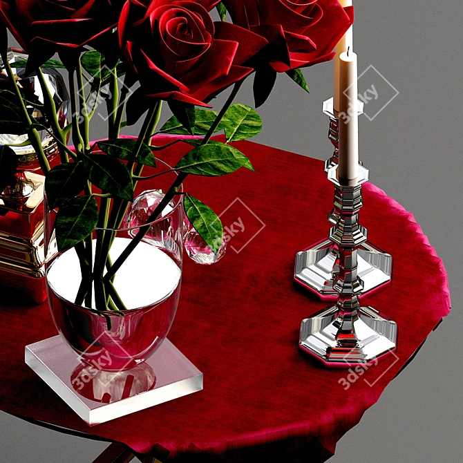 Elegant Rose Decor 3D model image 3