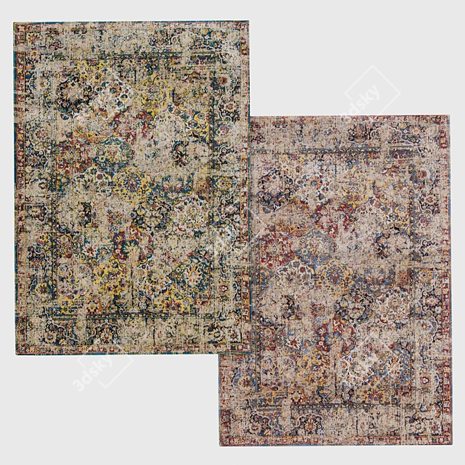 Vintage Bakhtiari Carpets by Louis de Poortere 3D model image 2