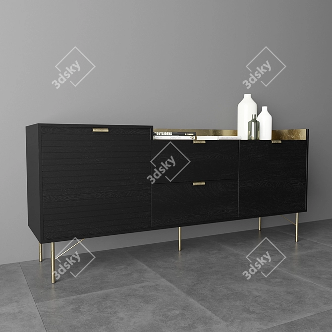 Modern Rustic JAGGER Sideboard 3D model image 2