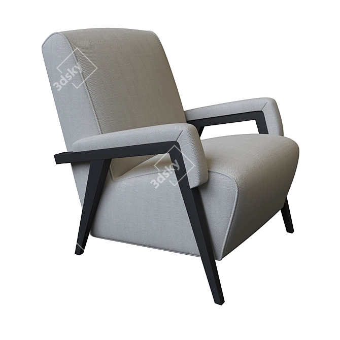 Modern Lean Back Lounge Armchair 3D model image 1