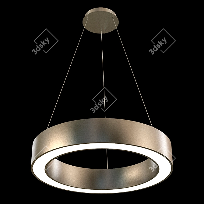 Sleek LED Ring Chandelier 3D model image 1