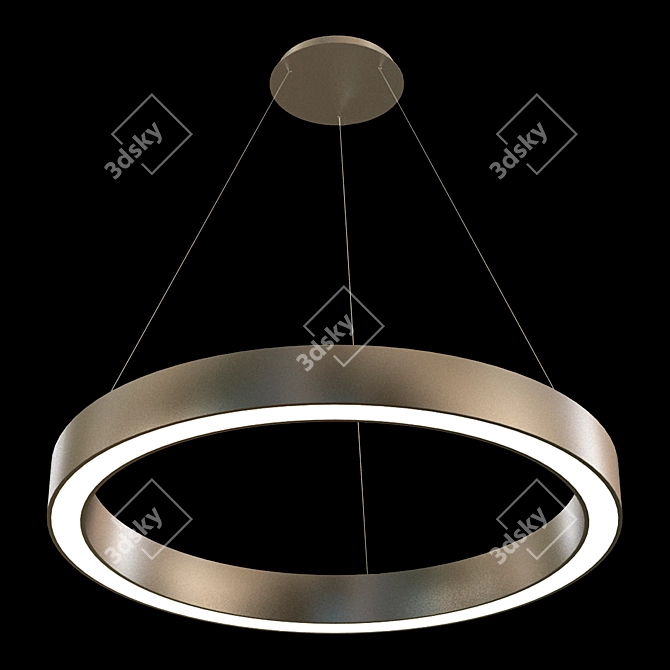 Stylish LED Ring Chandelier 3D model image 1