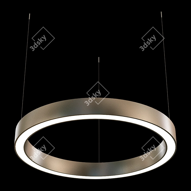 Stylish LED Ring Chandelier 3D model image 1