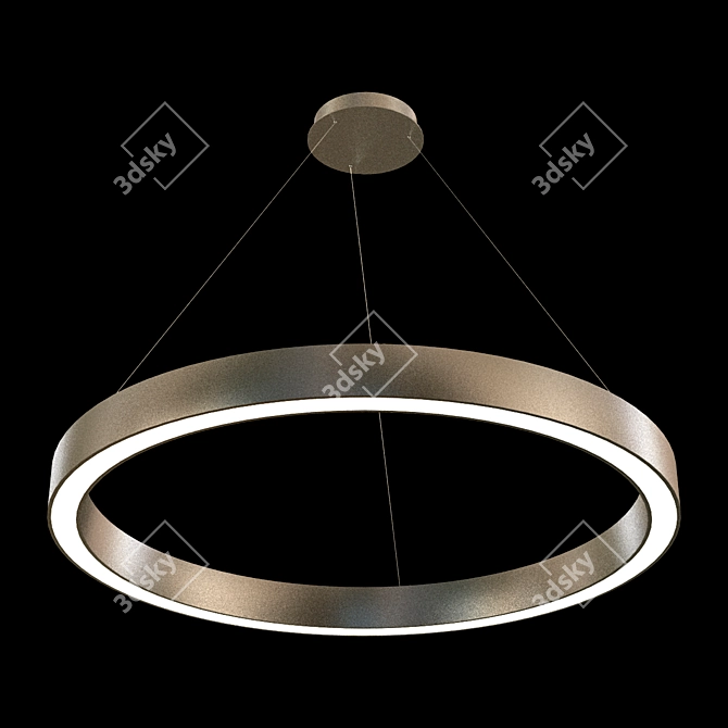 Sleek LED Ring Chandelier 3D model image 1