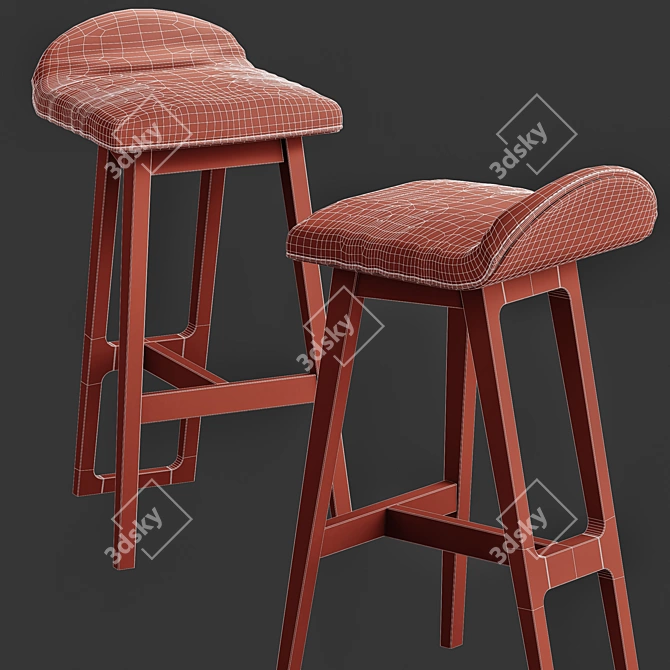 Elegant Nancy Barstool: Stylish Design & Superior Comfort 3D model image 3