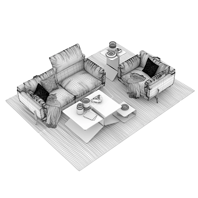 Roche Bobois Allusion Corner Sofa 3D model image 3