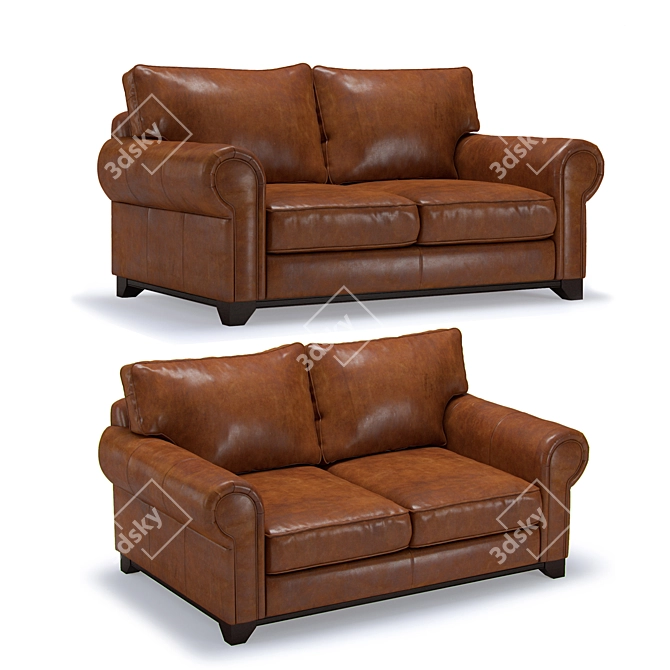 Dakota Western Leather Sofa 3D model image 1