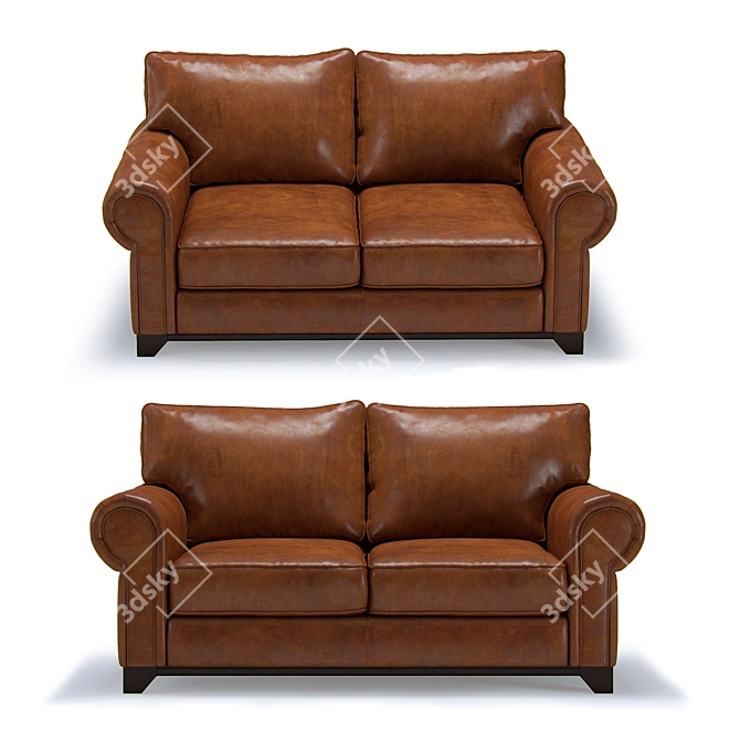 Dakota Western Leather Sofa 3D model image 2