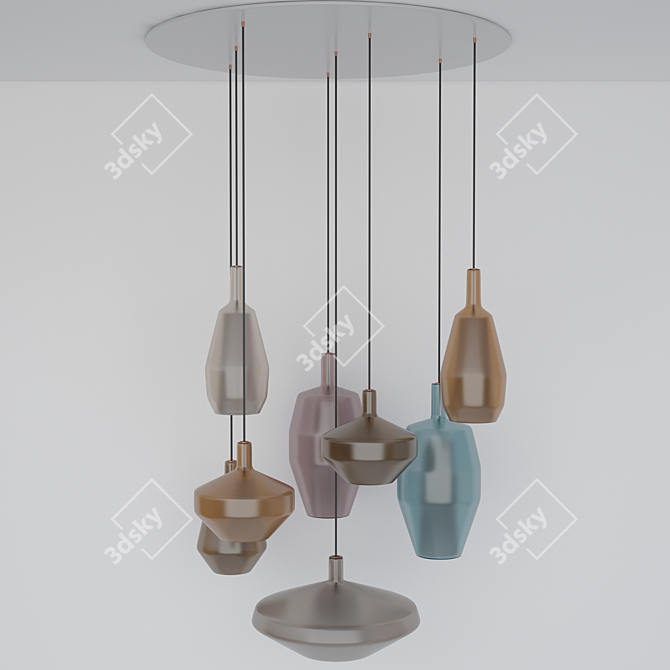 Gemstone-inspired Pendant Lamp 3D model image 1