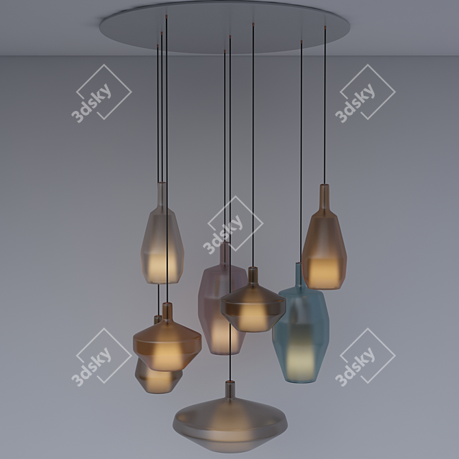 Gemstone-inspired Pendant Lamp 3D model image 2