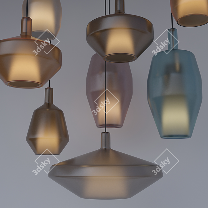 Gemstone-inspired Pendant Lamp 3D model image 3