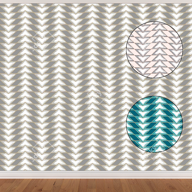 Seamless Wallpaper Textures Set 3D model image 1