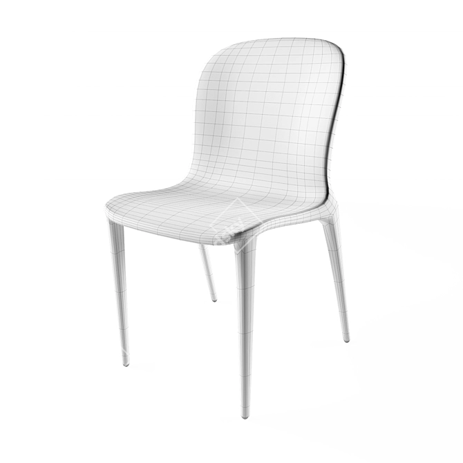 Modern Molded Plastic Chair - Violet 3D model image 3