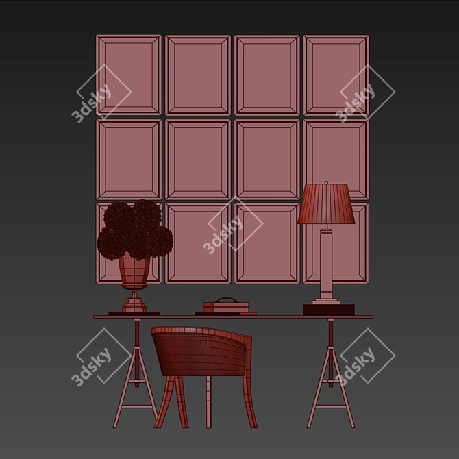 Chapman Glass Trestle Desk 3D model image 3