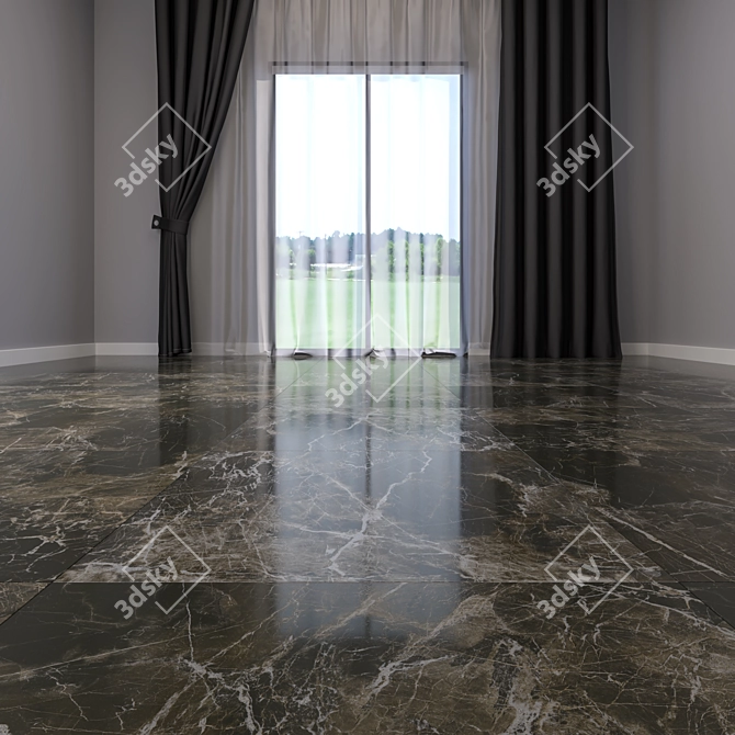Elegant Marble Floor Tiles 3D model image 2