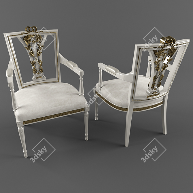 Elegant Vintage Dining Chair 3D model image 3