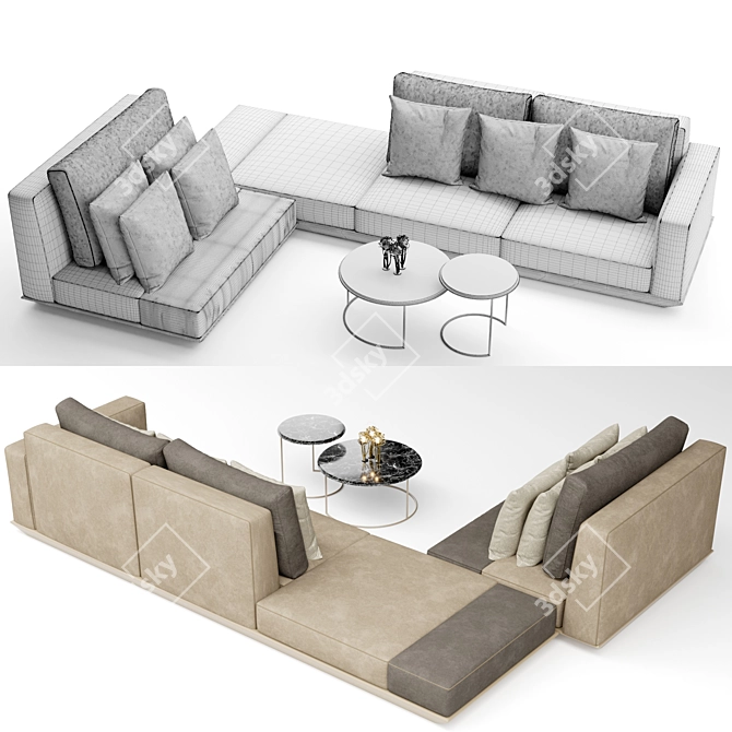 Hypnotic Comfort: Henge Hypnose Sofa 3D model image 2