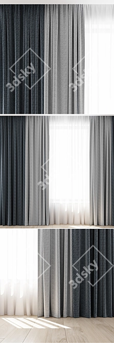 Elegant Window Ensemble Set 3D model image 2