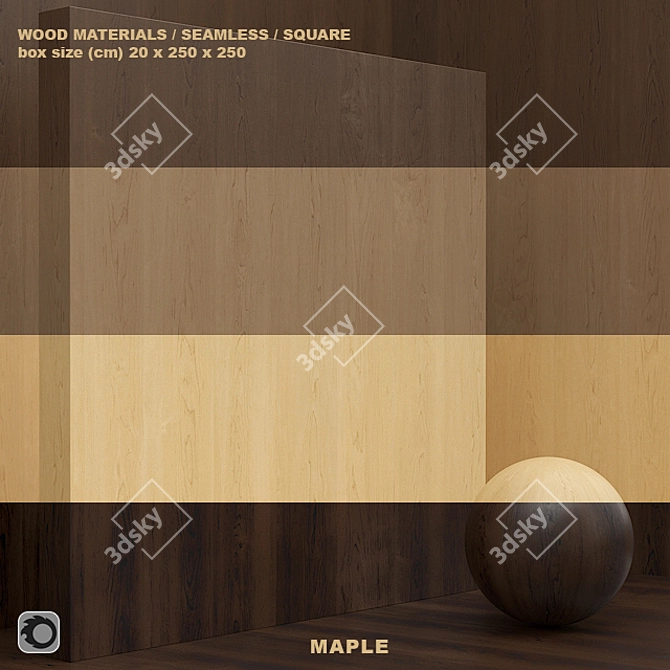 Seamless Maple Wood Veneer Set 3D model image 1