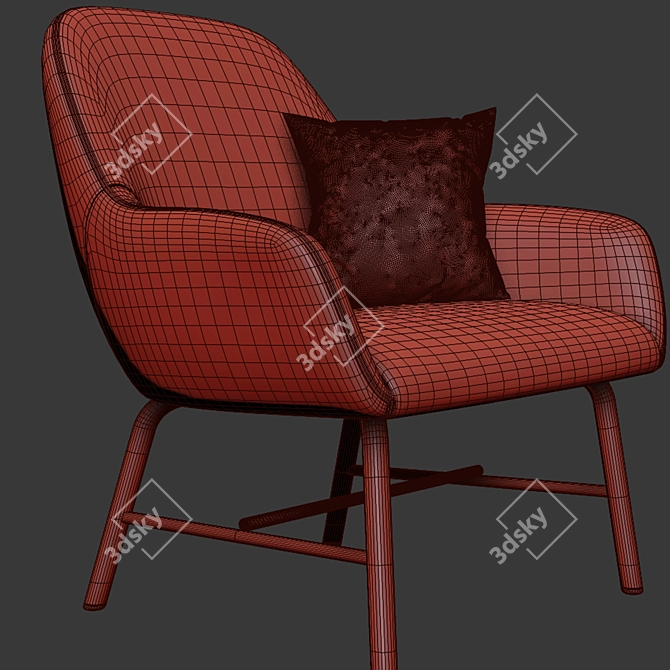 Contemporary Armchair - 3dsmax 2014 & obj Format 3D model image 3