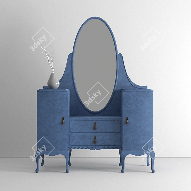 Vintage Vanity Desk: Elegant 2015 Design 3D model image 1