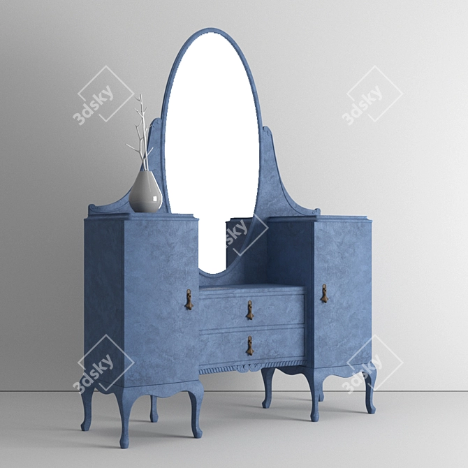 Vintage Vanity Desk: Elegant 2015 Design 3D model image 2