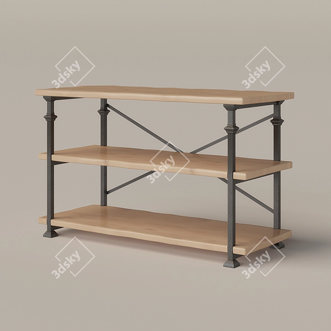 Ethnic Baker's Rack Console 3D model image 1