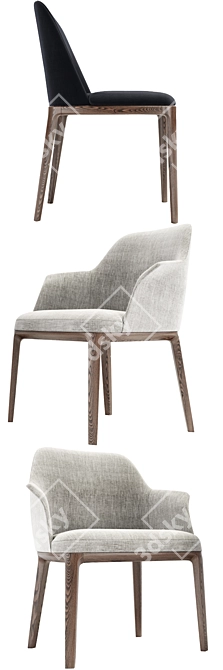 Elegant Polifrom Chair with Graceful Design 3D model image 2