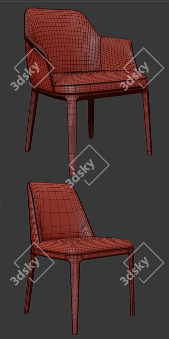 Elegant Polifrom Chair with Graceful Design 3D model image 3